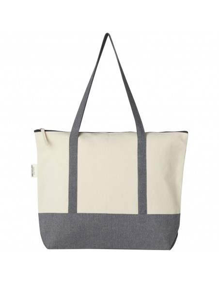 Repose 320 g/m² recycled cotton zippered tote bag 10L Repose 320 g/m² recycled cotton zippered tote bag 10L