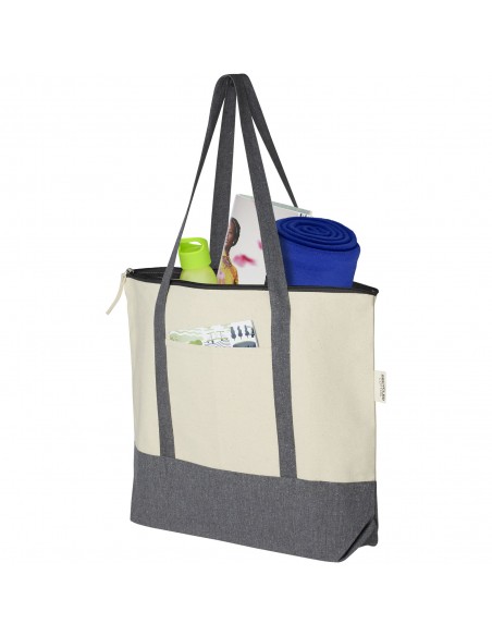 Repose 320 g/m² recycled cotton zippered tote bag 10L Repose 320 g/m² recycled cotton zippered tote bag 10L
