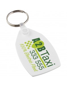 Tait rectangular-shaped recycled keychain