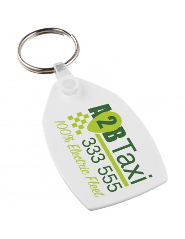 Tait rectangular-shaped recycled keychain