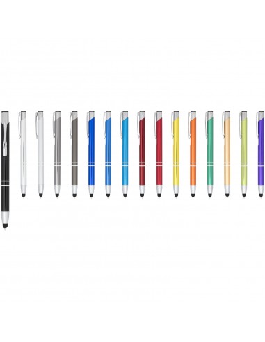 Moneta anodized aluminium click stylus ballpoint pen