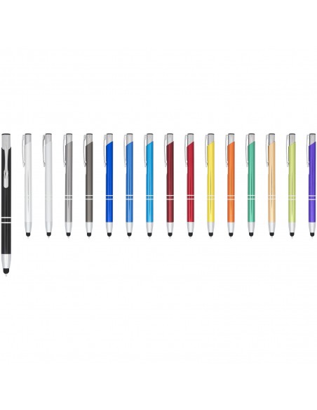 Moneta anodized aluminium click stylus ballpoint pen