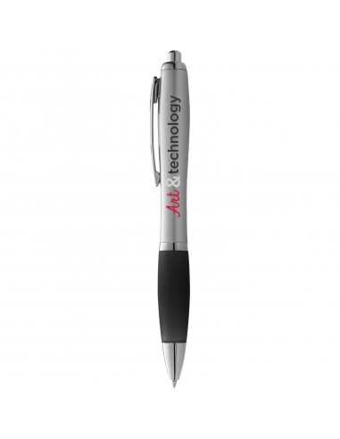 Nash ballpoint pen silver barrel and coloured grip