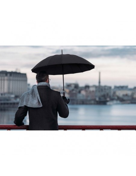 Thun 16 panel auto umbrella, black Thun 16 panel auto umbrella, black