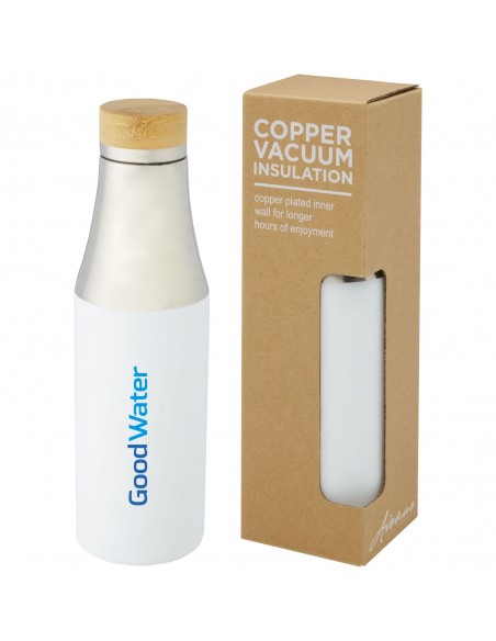 Hulan 540 ml copper vacuum insulated stainless steel bottle with bamboo lid