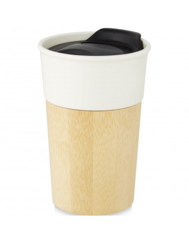 Pereira 320 ml porcelain mug with bamboo outer wall