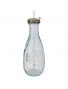 Polpa recycled glass bottle with straw