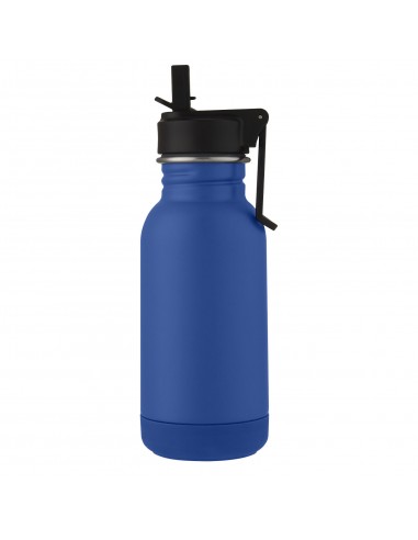 Lina 400 ml stainless steel sport bottle with straw and loop