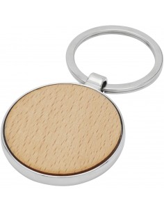 Moreno beech wood round keychain